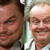 Leonardo DiCaprio imita a famosa expressão de Jack Nicholson em entrevista para uma TV japonesa em março de 2013
