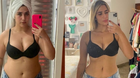 Com menos 20 kg, Jéssica Costa faz 'antes e depois' e Virgínia reage: 'Ainda mais linda'