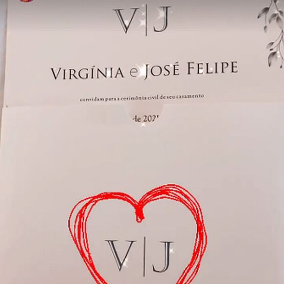 O convite de casamento de Zé Felipe e Virgínia Fonseca