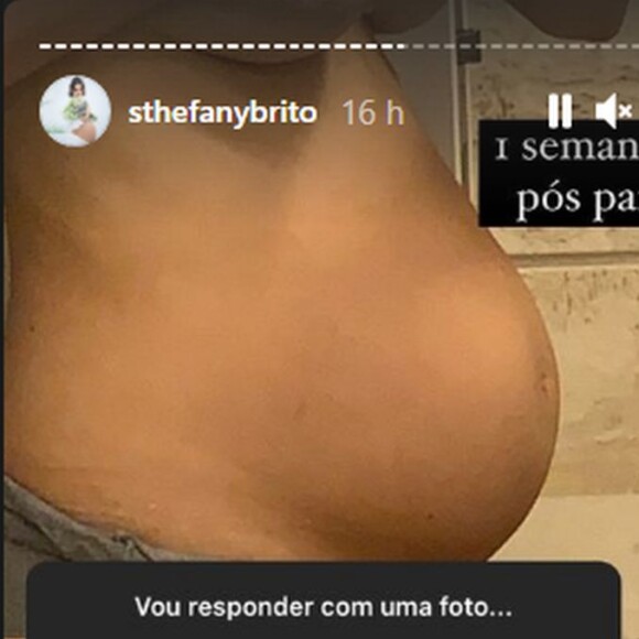 Sthefany Brito mostrou o antes e depois de sua barriga pós-parto