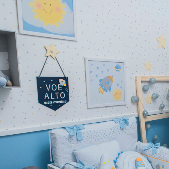Irmã de Andressa Suita, Luara Suita escolheu detalhes azuis e brancos para o quarto do filho
