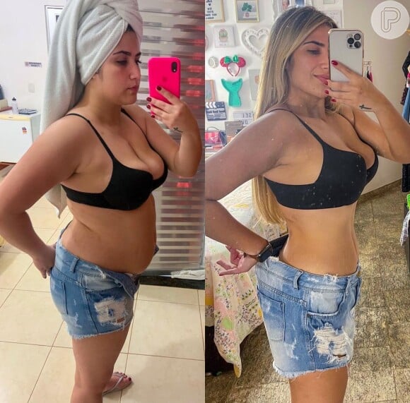 Jéssica Costa, filha de Leonardo, emagreceu 30 kg em 8 meses após o fim do casamento com Sandro Pedroso, com quem tem um filho
