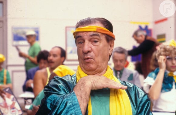 Orlando Drummond em foto dos anos 1990 na 'Escolinha do Professor Raimundo'