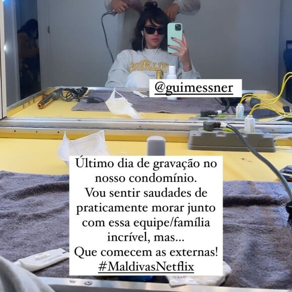 Bruna Marquezine se despede de condomínio de luxo de gravação de 'Maldivas', série para Netflix