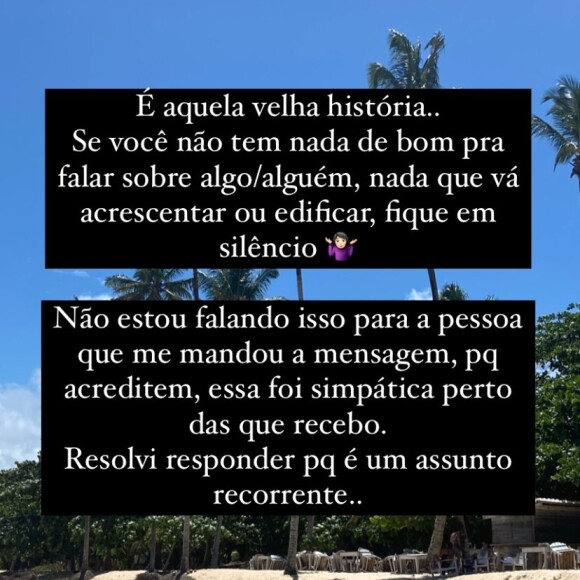 Bruna Biancardi garantiu que vai continuar bloqueando todos os comentários maldosos que receber