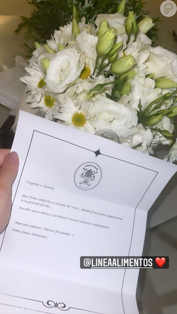 Virgínia Fonseca está afastada das redes sociais desde a morte de seu pai, mas mostrou os buquês de flores e mensagens de consolo