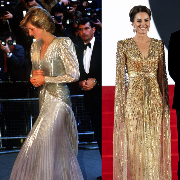 Diana usou vestido metalizado em 1985: look de Kate Middleton teve inspiração