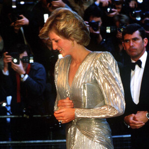 Diana foi à premier de 'A View to Kill' com look prateado em 1985