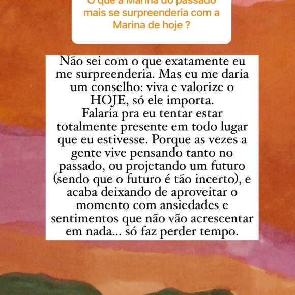 Marina Ruy Barbosa reflete sobre passado e futuro