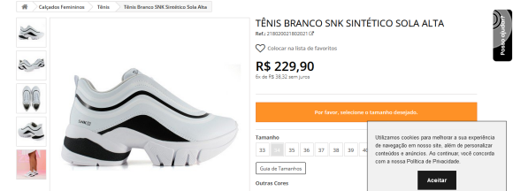 Tênis usado por Andressa Suita é da Ramarim e custa R$ 229,90