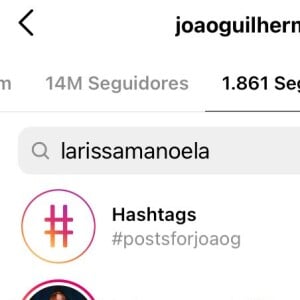 O 'follow' de João Guilherme em Larissa Manoela causou alvoroço nas redes sociais