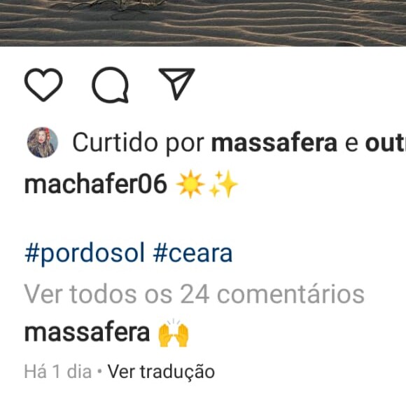 Grazi Massafera tem trocado likes e deixado comentários no Instagram do novo namorado