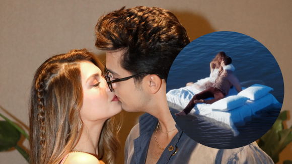 Luan Santana beija a nova namorada, Izabela Cunha, em clipe e casal faz primeira aparição pública