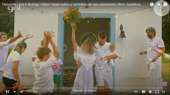 Filhos de Fernanda Lima e Rodrigo Hilbert participaram do casamento dos apresentadores