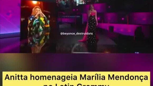 Anitta homenageou Marilia Mendonça no Grammy Latino 2021