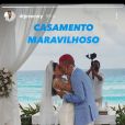 Mirella e Dynho Alves se casaram em fevereiro em Cancún