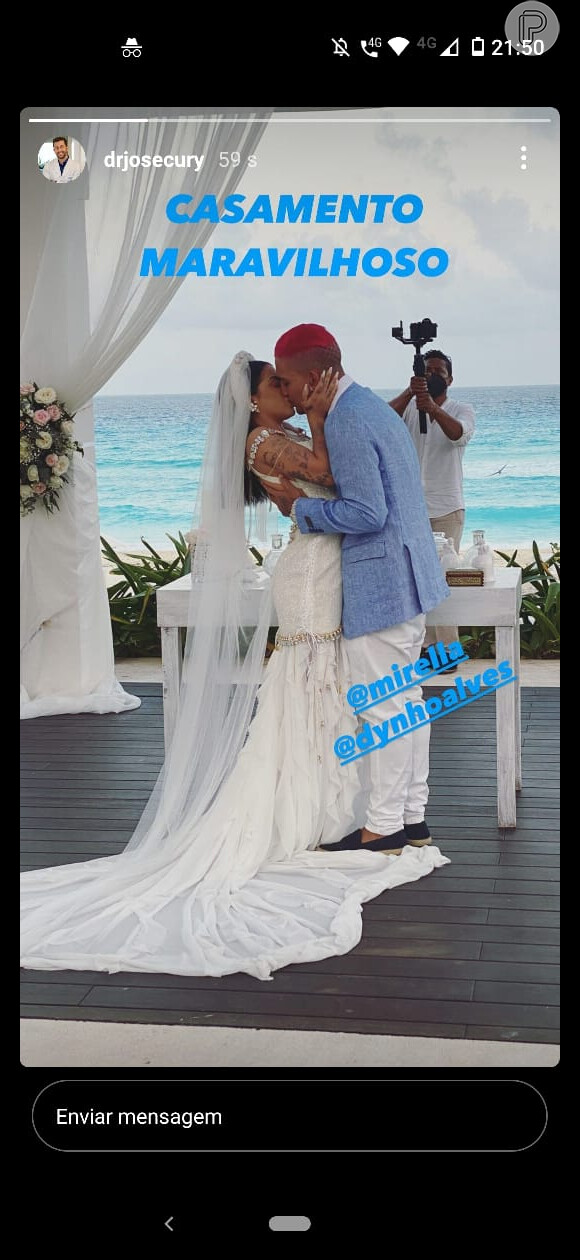 Mirella e Dynho Alves se casaram em fevereiro em Cancún