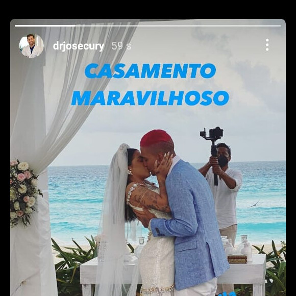 Mirella e Dynho Alves se casaram em fevereiro em Cancún