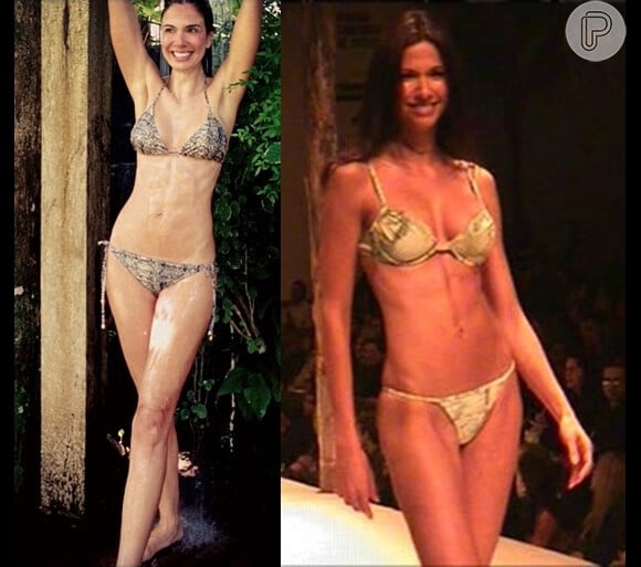 Aos 43 anos, Luciana Gimenez posa de biquíni com quase o mesmo corpo que tinha nos anos 90, quando ainda desfilava como modelo. O registro no chuveiro foi em março de 2013