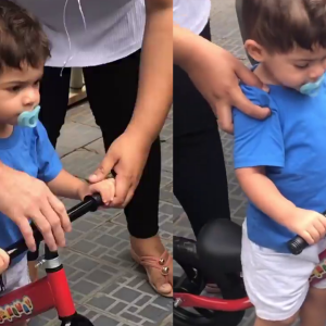 Leo, filho de Marília Mendonça e Murilo Huff, foi filmado pela vovó enquanto desfrutava de um novo presente!