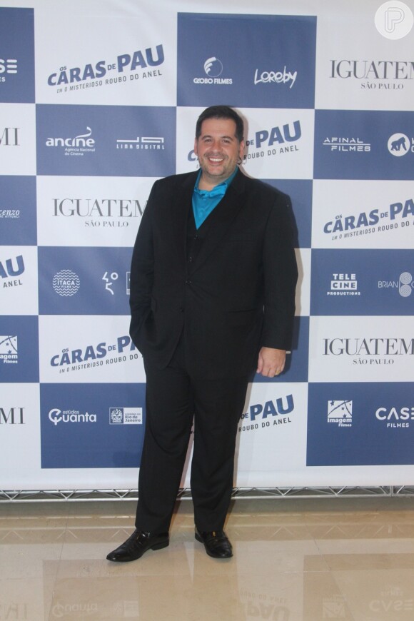Mais magro, Leandro Hassum prestigia a pré-estreia do filme 'Os Caras de Pau', na segunda-feira, 2 de dezembro de 2014, no Cinemark Iguatemi, em São Paulo