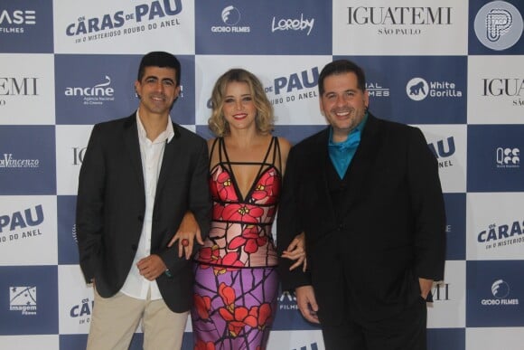 Marcius Melhem, Christine Fernandes e Leandro Hassum posam na pré-estreia de 'Os Caras de Pau'