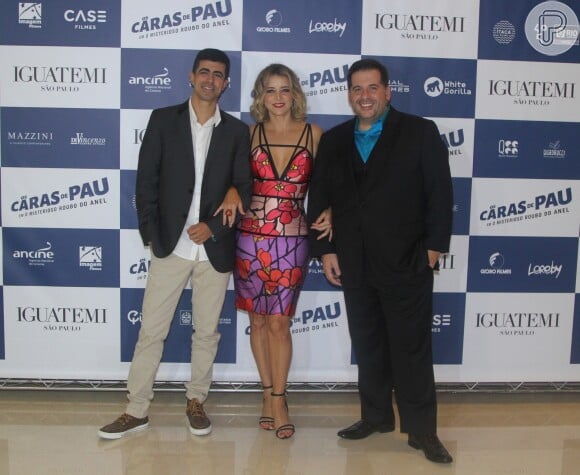Marciu Melhem, Christine Fernandes e Leandro Hassum posam na pré-estreia do filme 'Os Caras de Pau', na segunda-feira, 2 de dezembro de 2014, no Cinemark Iguatemi, em São Paulo