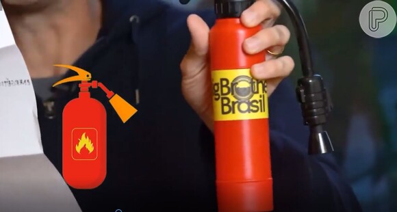 'BBB 22': A caixa de presente aberta por Tadeu Schmidt tinha vários itens, como um extintor para apagar o 'fogo no parquinho'
