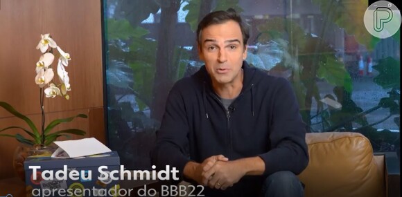 'BBB 22': Tadeu Schmidt gravou um vídeo para as redes porque ganhou uma grande caixa de presente da produção do programa por ser o novo apresentador