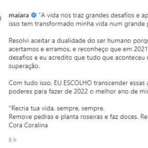 Maiara, da dupla com Maraisa, faz desabafo após pronunciamento de fã sobre possível traição de Fernando Zor