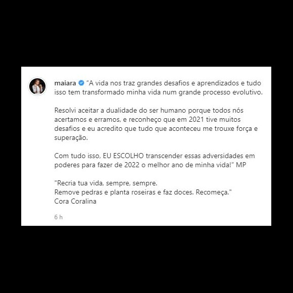 Maiara, da dupla com Maraisa, faz desabafo após pronunciamento de fã sobre possível traição de Fernando Zor