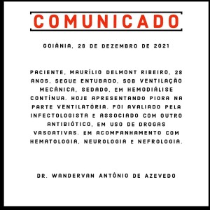 Boletim médico de Maurílio foi publicado pela cantora Luiza