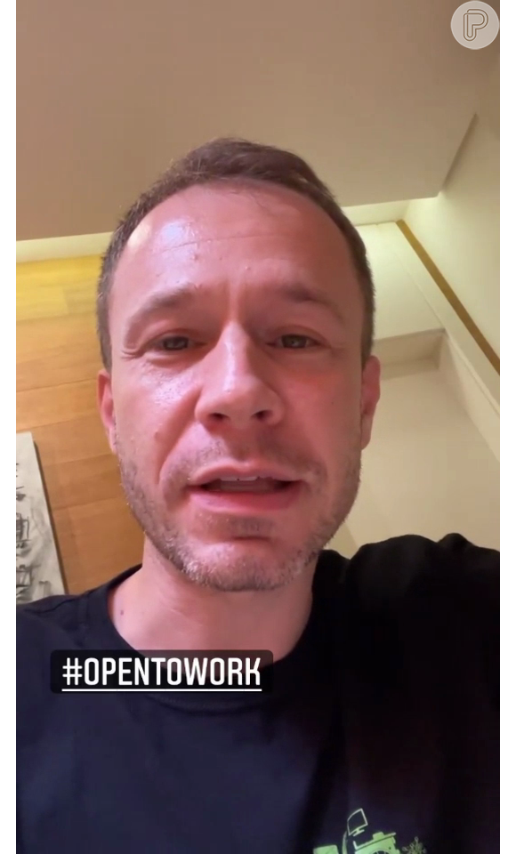 Tiago Leifert brincou e utilizou a hashtag #OpenToWork, utilizada em plataformas corporativas por pessoas desempregadas