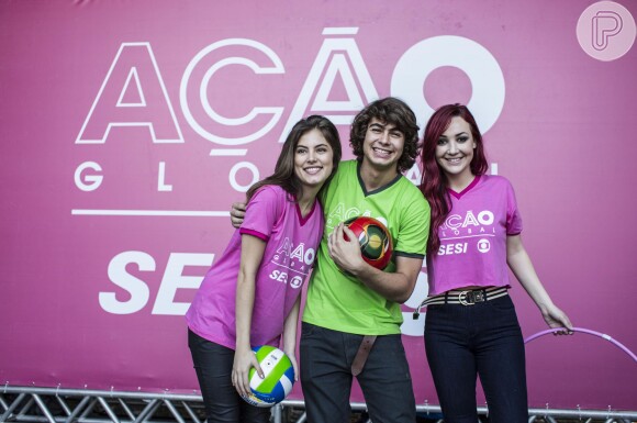 Rafael Vitti e Bruna Hamu, de 'Malhação', e Josie Pessoa, de 'Império', participam de evento no Rio, neste domingo, 7 de dezembro de 2014