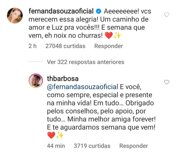 Fernanda Souza reage à foto de Thiaguinho e Carol Peixinho juntos e cantor também comenta. Veja!