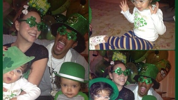 Mariah Carey comemora o St. Patrick's Day com o marido e os filhos gêmeos