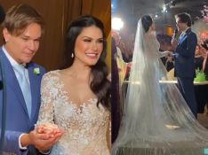 Casamento de Natália Guimarães e Leandro, do KLB: filhas gêmeas do casal emocionam como daminhas. Fotos!