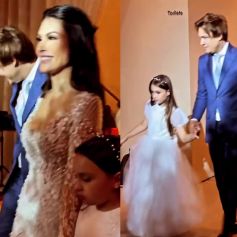 Casamento de Natália Guimarães e Leandro, do KLB: filhas gêmeas do casal, Maya e Kiara, participaram da cerimônia