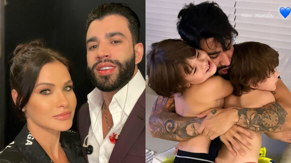 Gusttavo Lima abraça filhos após susto em hospital: veja foto postada por Andressa Suita