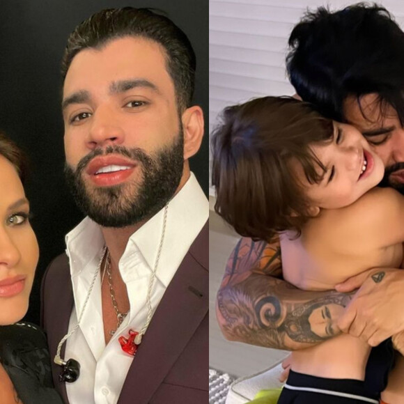 Andressa Suita compartilha foto de Gusttavo Lima com os filhos após cantor passar mal e ir a hospital