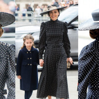 Look com poá elegante: Kate Middleton usa vestido com a estampa em evento com filhos e William