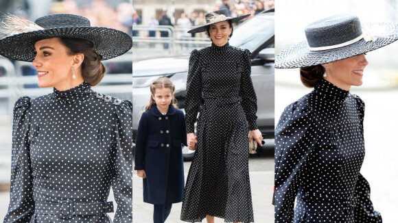 Look com poá elegante: quer usar a estampa em produção estilosa? Inspire-se nesse visual de Kate Middleton.
