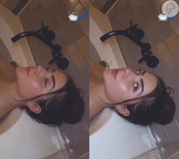 Jade Picon fez vídeo aparentemente sem roupa ao relaxar em banheira após dia de trabalho