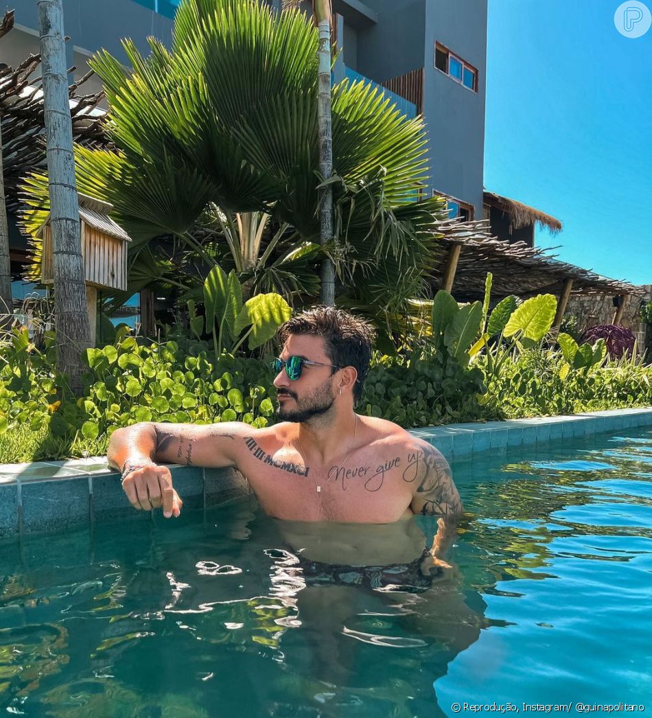 Gui Napolitano também tem atualizado os seguidores sobre os dias na praia