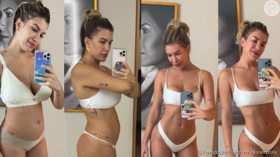Lorena Improta mosta transformação no corpo seis meses após parto
