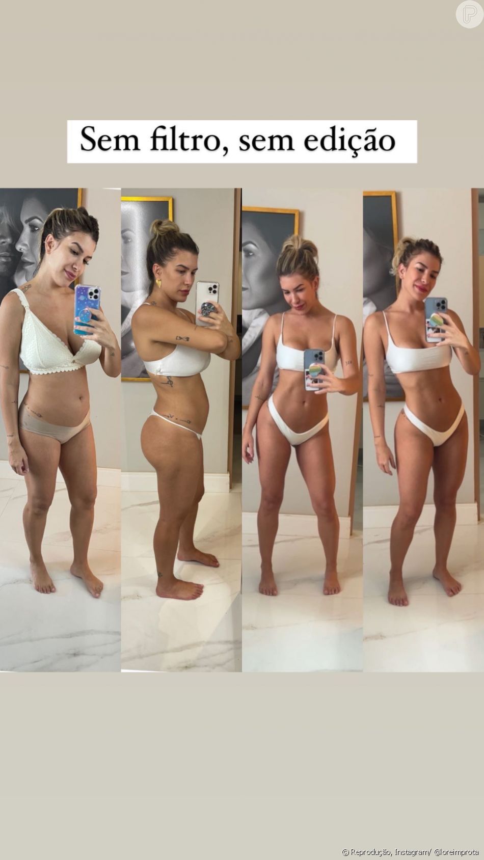 Lorena Improta fez um comparativo ao longo dos meses