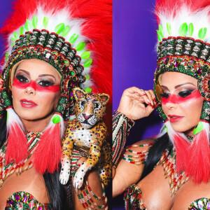 Detalhe da maquiagem de Viviane Araujo para o desfile do Salgueiro no Carnaval 2022