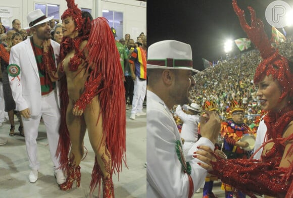 Paolla e Diogo flagrados juntinhos na Sapucaí momentos antes do desfile da Grande Rio