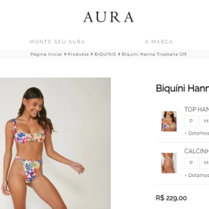 Biquíni usado por Larissa Manoela está à venda por R$ 229,00 no site da marca