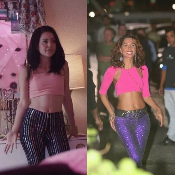 Looks protagonizados por rosa: Maddy, de 'Euphoria' e Bebel, de 'Paraíso Tropical', escolheram mesmas tendências em looks